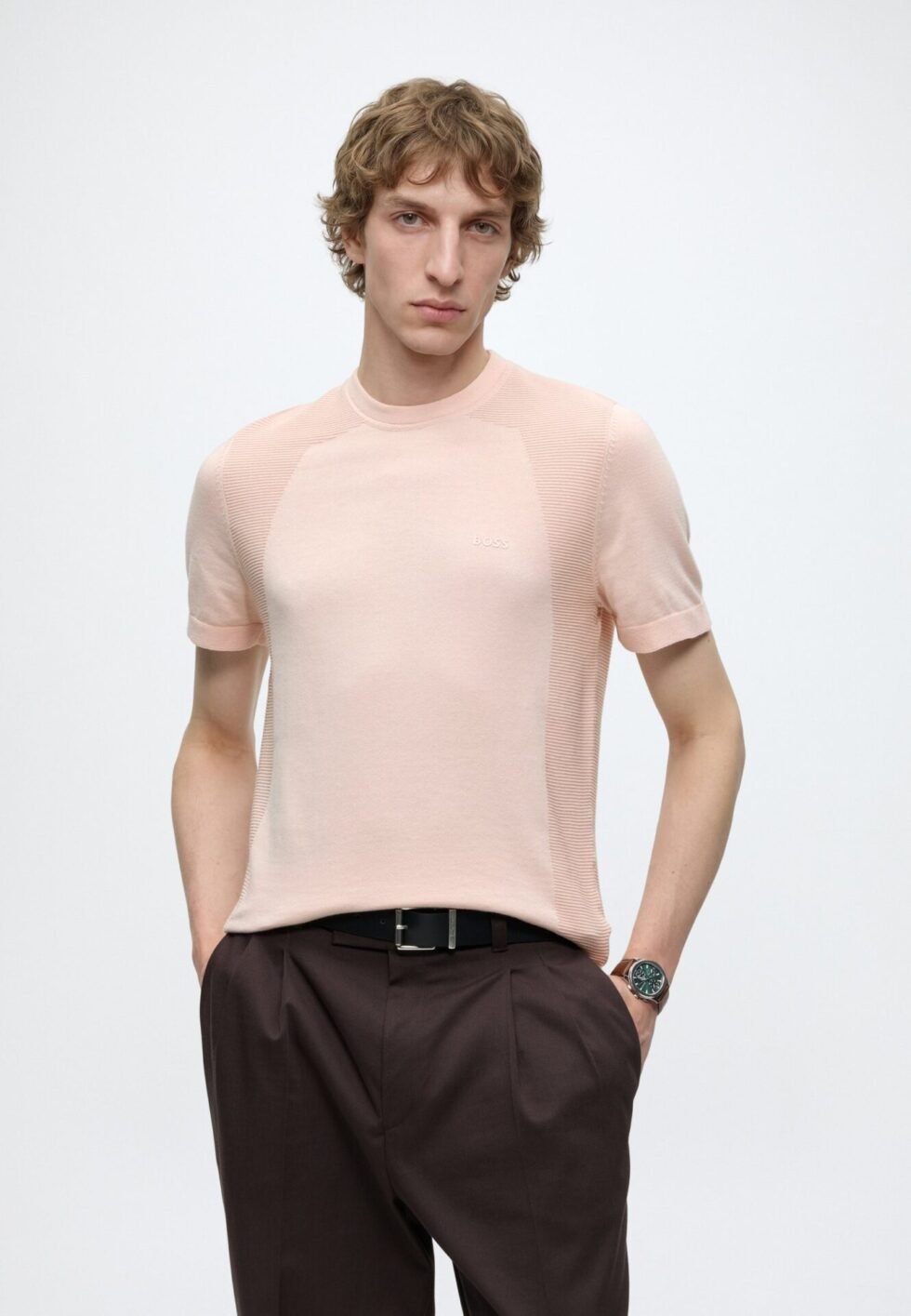 BOSS MOMENTUM LITE - Basic T-shirt - light/pastel orange