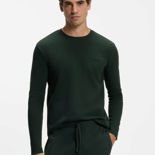 BOSS WAFFLE LS-SHIRT R - Pyjama top - dark green eight