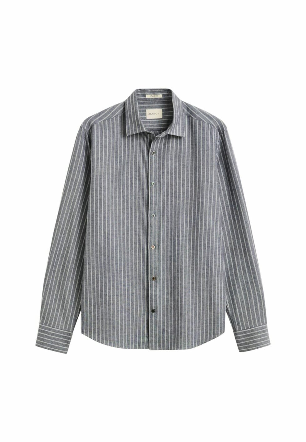 GANT STRIPED FLANNEL MÉLANGE SHIRT - Shirt - dark navy melange