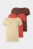 Anna Field by Zalando 3 PACK - Basic T-shirt - mojave desert/burnt brick/chocolate lab