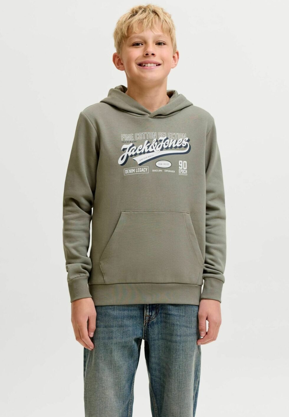Jack & Jones Kids JJELOGO SWEAT HOOD 2 COL AW26 SN JNR - Hoodie - Green