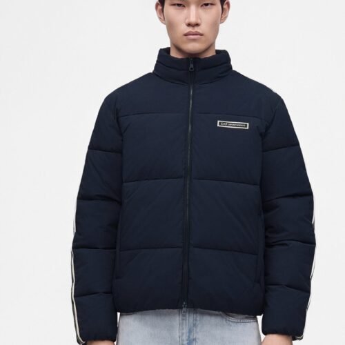 EA7 Emporio Armani TRAIN LOGO SERIES TAPE JACKET - Winter jacket - blue