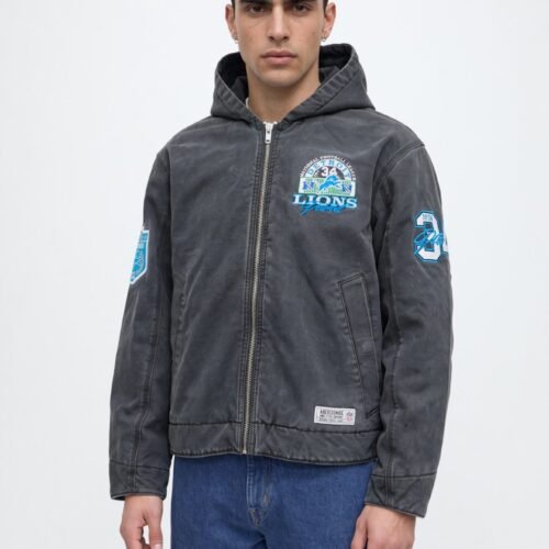 Abercrombie & Fitch SEP5 NFL HOODED WORKWEAR - DETROIT LIONS 1CC $190.00 - Light jacket - black