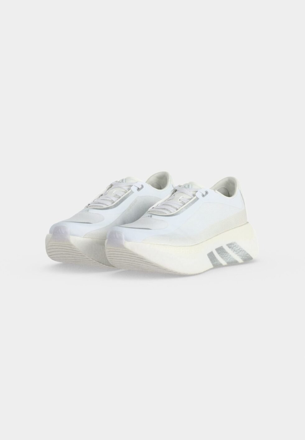 adidas Performance HYPERBOOST EDGE - Road running shoes - footwear white/silver-coloured metallic/metallic