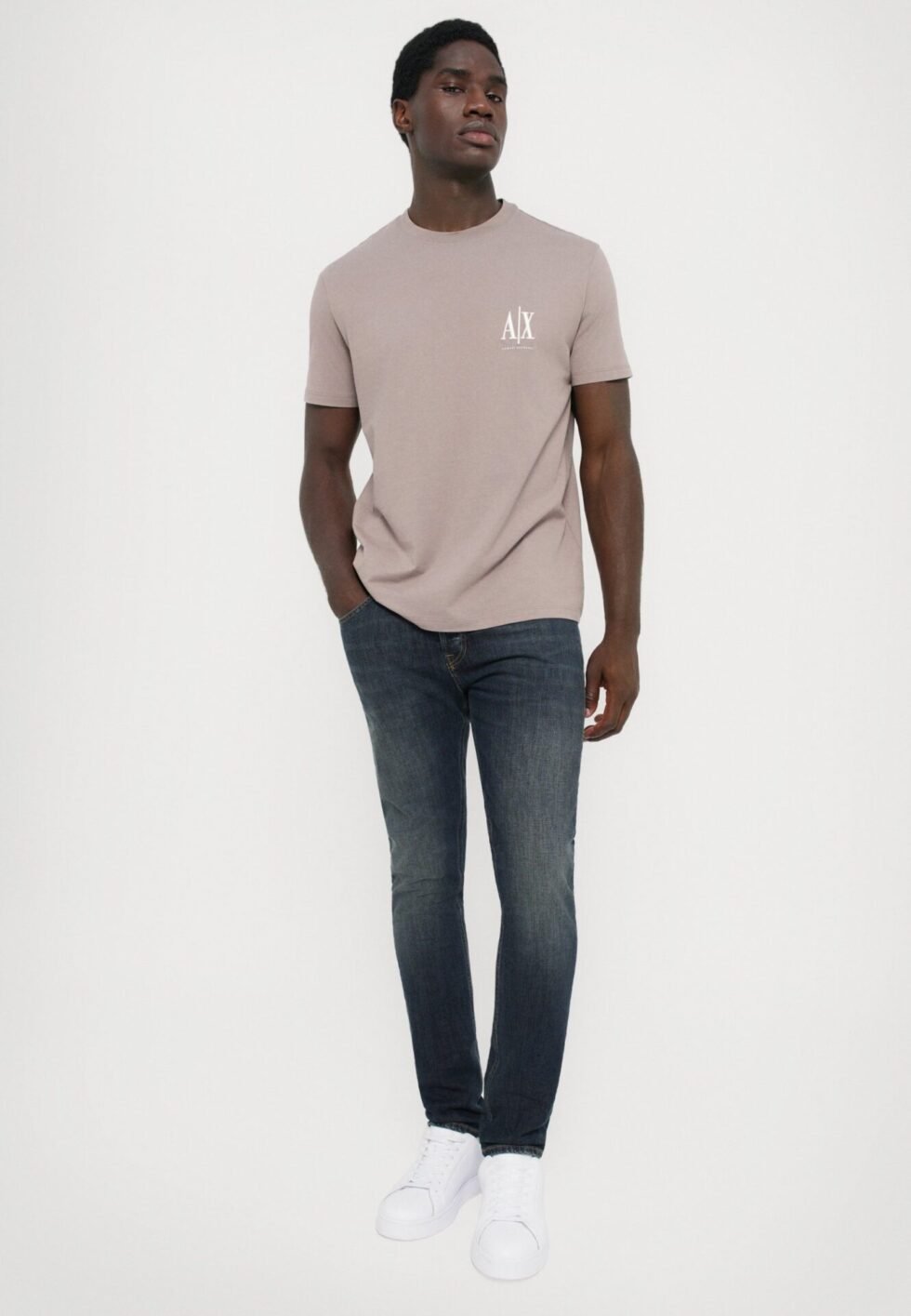 Armani Exchange T-SHIRT REGULAR FIT - Basic T-shirt - driftwood